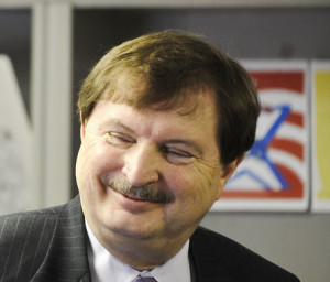 Sen. Hartsell looking uncoiffed during a meet n' greet with NC donors.